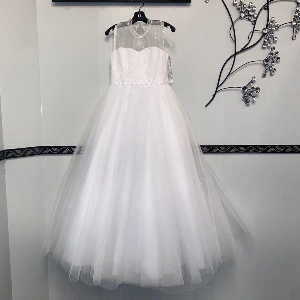 Girls Long White Dress